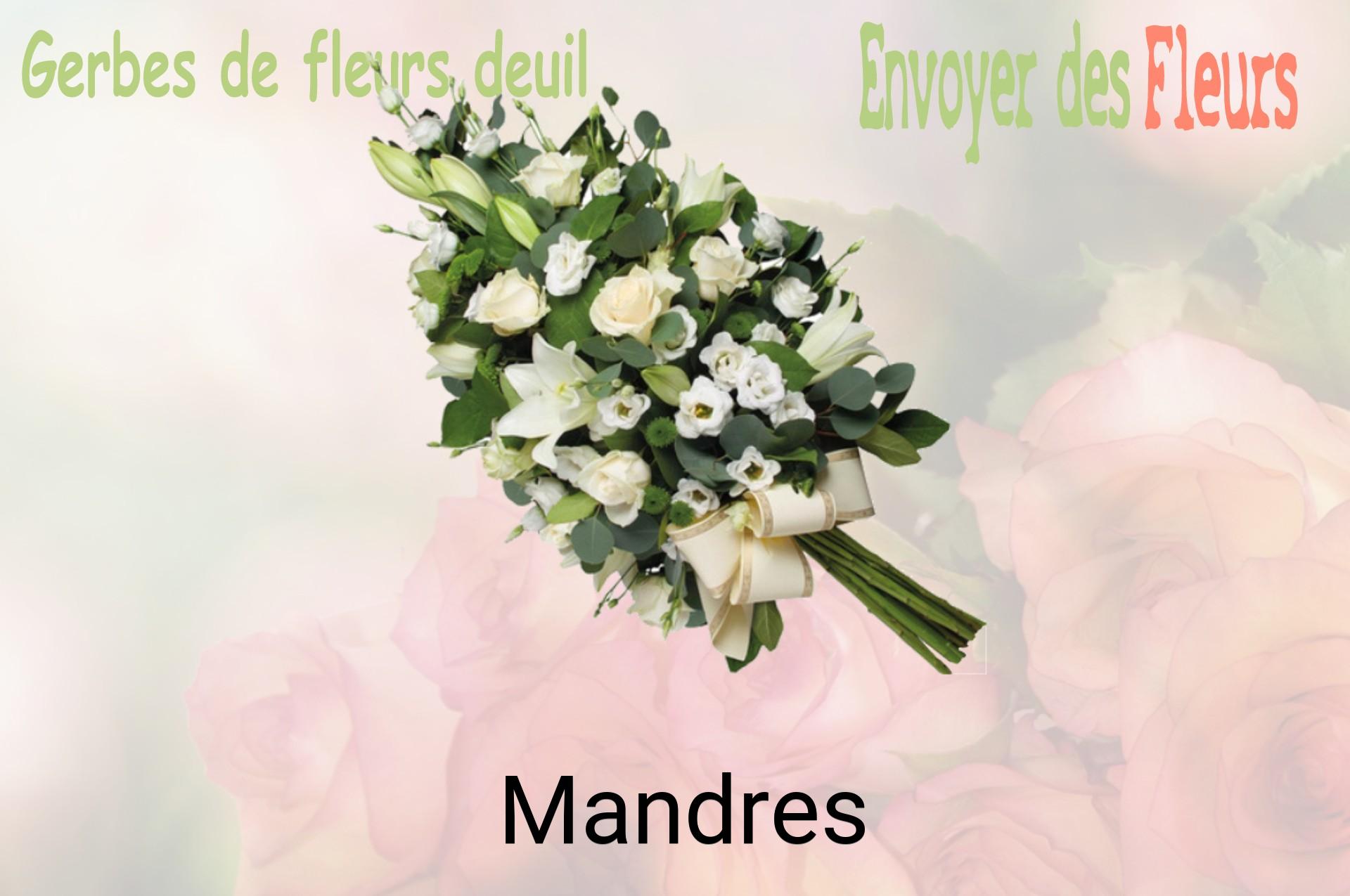 Gerbe de fleurs de deuil livrée à Mandres